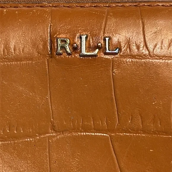 VTG Lauren Ralph Lauren leather wallet 2-sided zip expandable - Picture 2 of 15